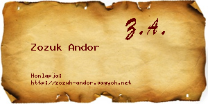 Zozuk Andor névjegykártya