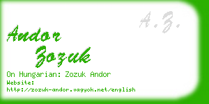 andor zozuk business card